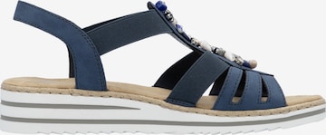 Rieker Sandal 'Sandale mit Keilabsatz und Gummizug von Dollaro' in Blue