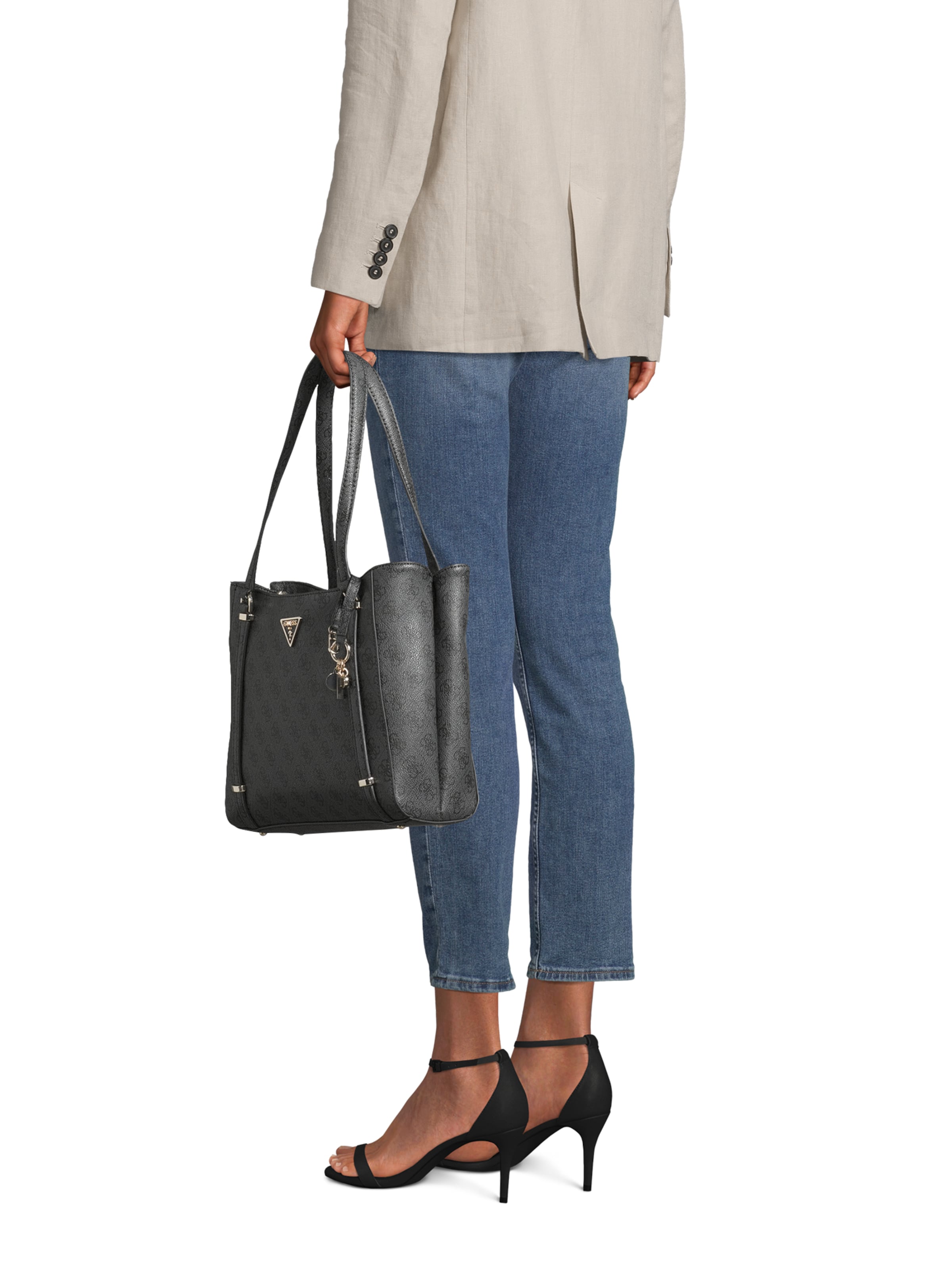 GUESS Olkalaukku 'Erica Elite' värissä musta