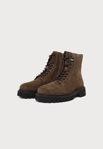 Boots stringati di Blauer.USA in grigio: frontale