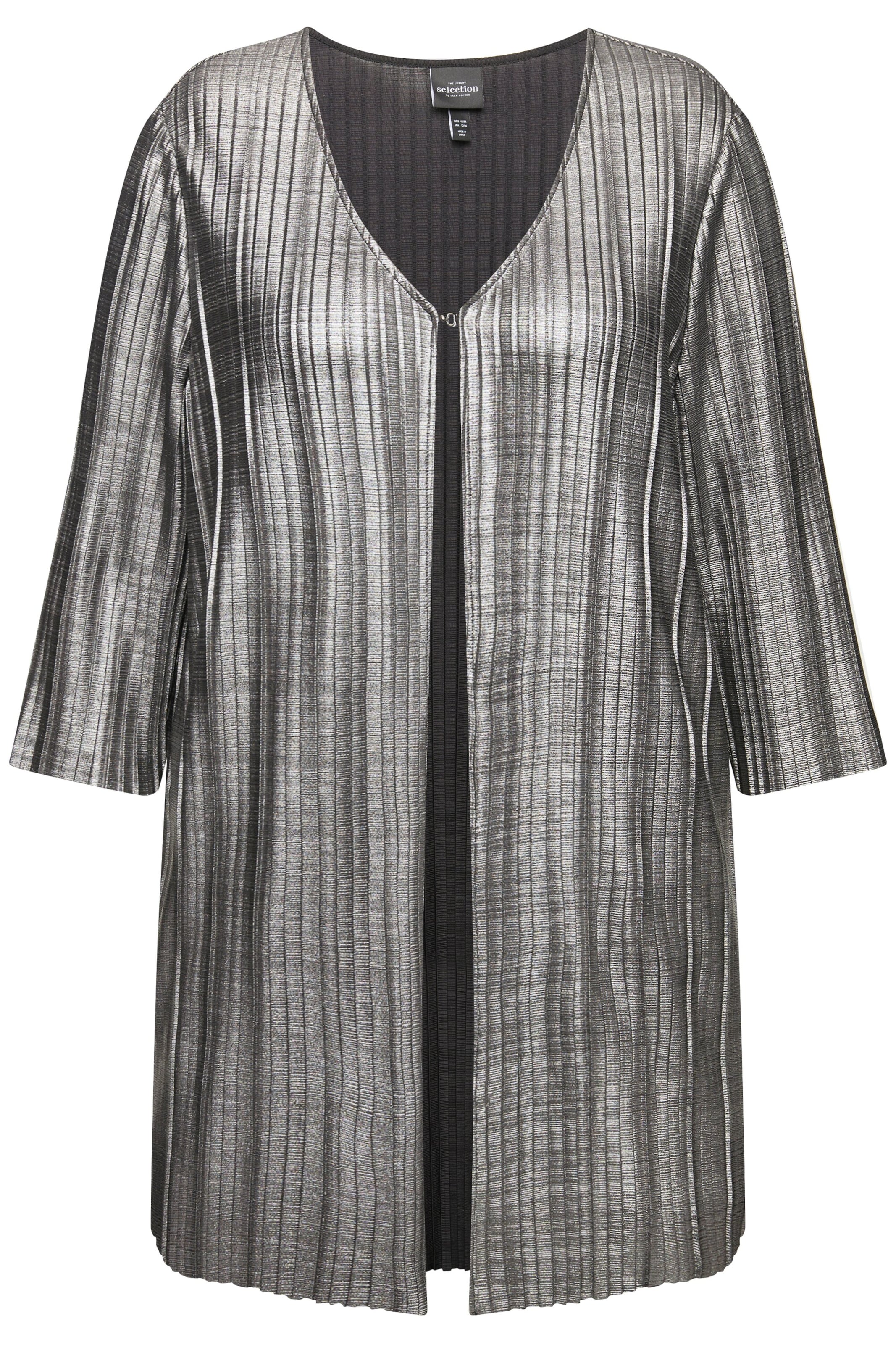 Ulla Popken Strickjacke in Silber: Vorderseite