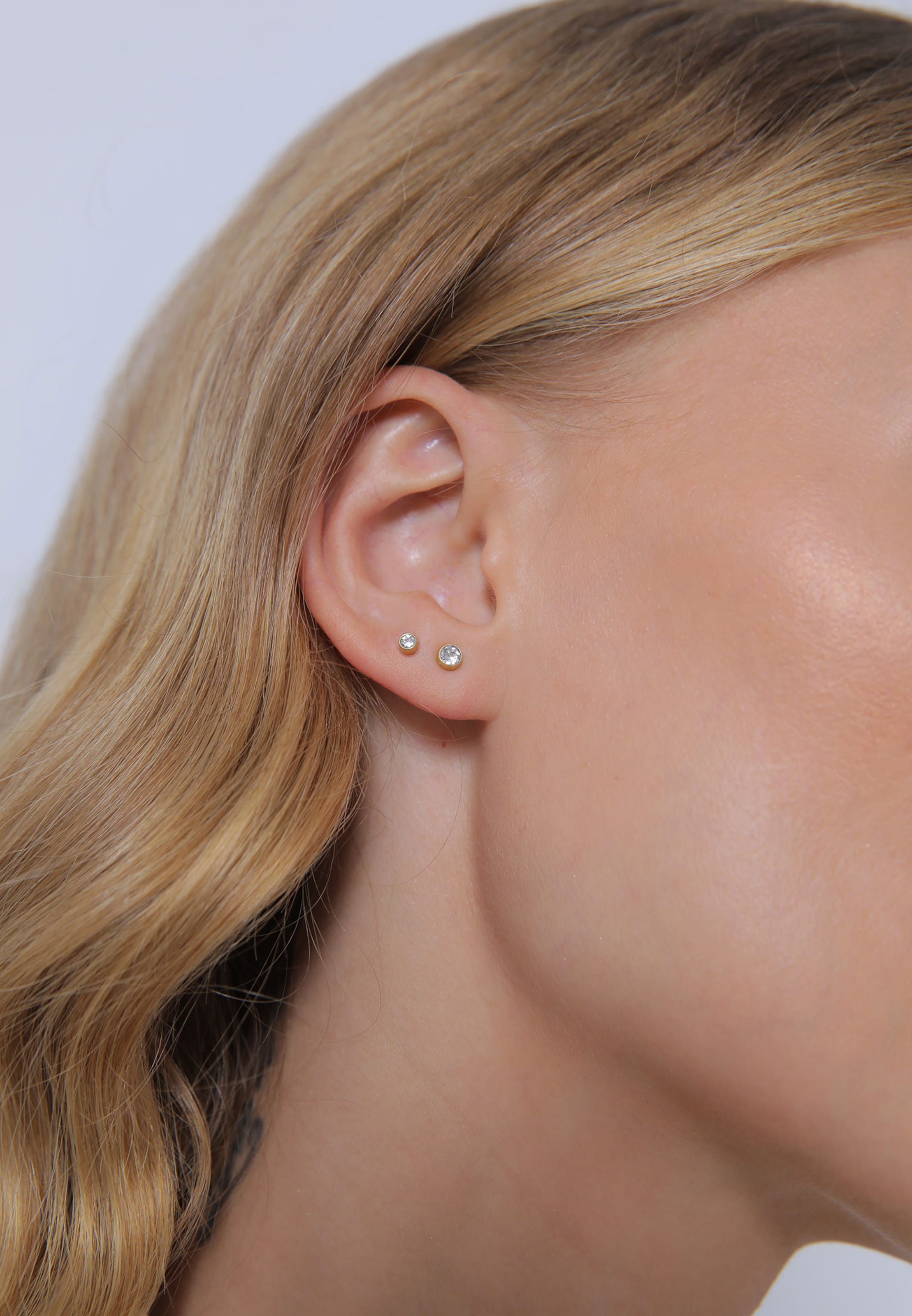 ELLI Kõrvarõngas 'Kristall', värv Kuld: eest vaates