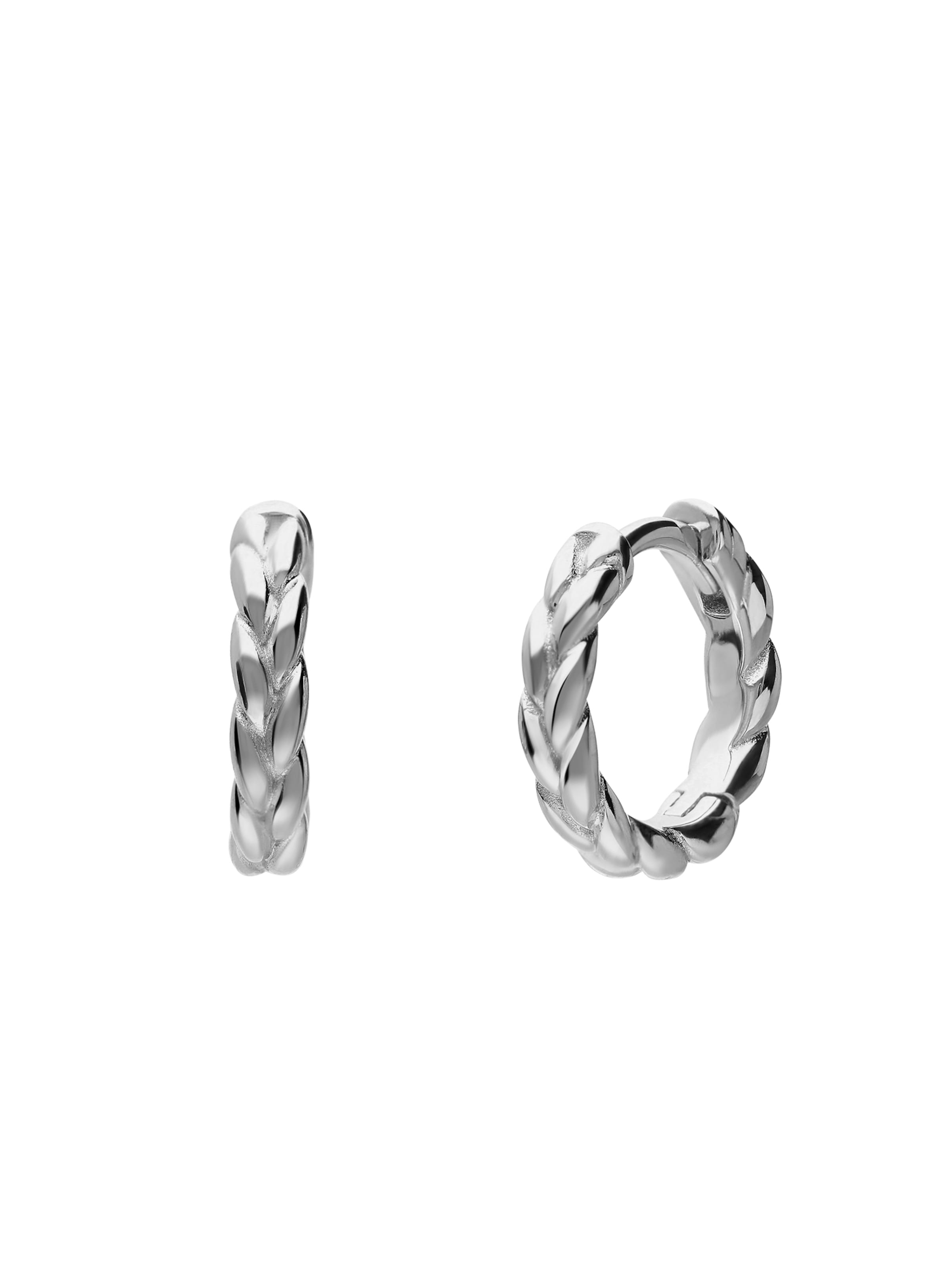 Lucardi Earrings 'Einfach' in Silver: front