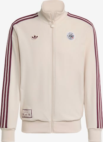 ADIDAS ORIGINALS Sweat jacket 'Ajax Amsterdam Terrace Icons' in Beige: front