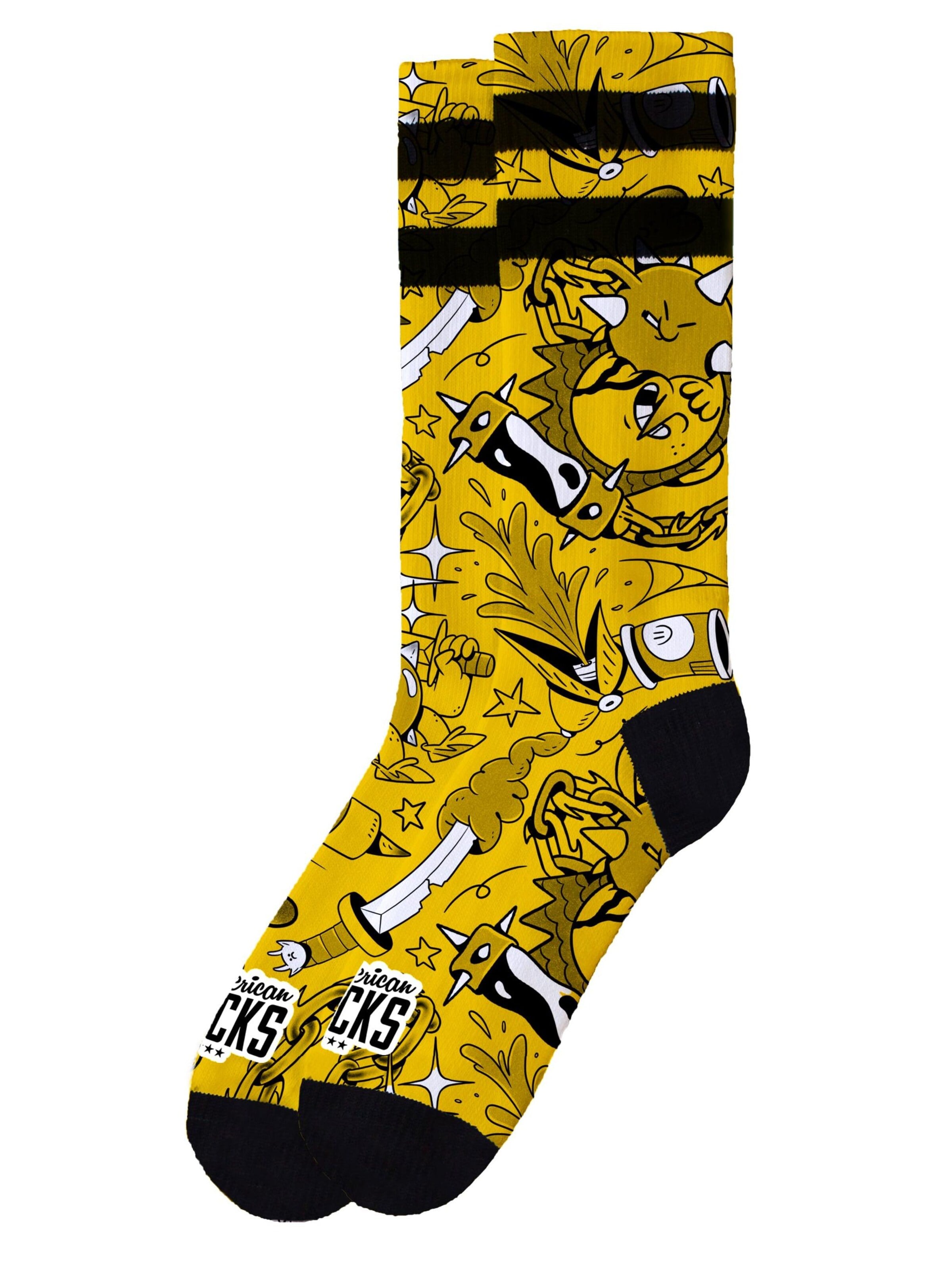 American Socks - Calcetines 'Misfire' en amarillo: frente