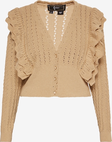 faina Gebreid vest in Beige: voorkant