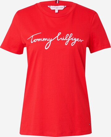 T-shirt TOMMY HILFIGER en rouge : devant