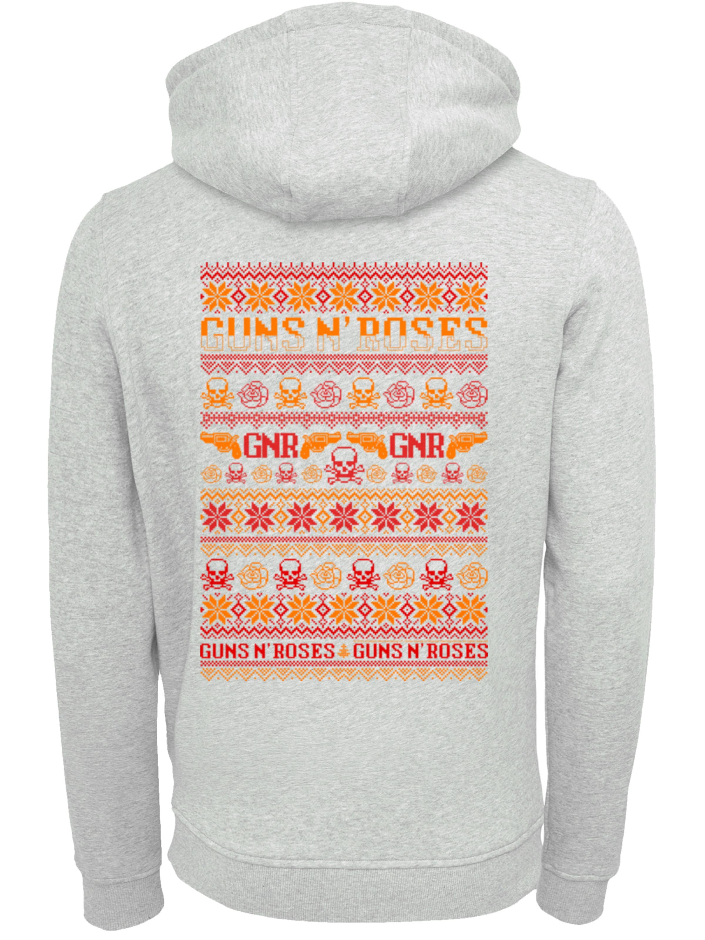 Sweat-shirt 'Guns And Roses Christmas' F4NT4STIC en gris : devant