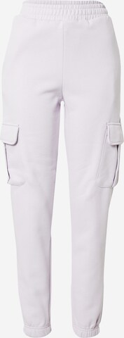 Urban Classics Tapered Cargo Pants in Purple: front