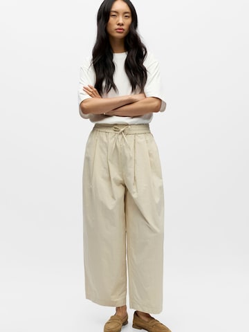 OBJECT - Pierna ancha Pantalón plisado 'OBJBerta' en beige