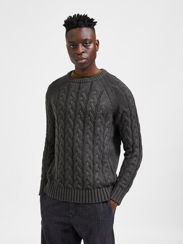 SELECTED HOMME - Pullover 'Bill' em cinzento: frente