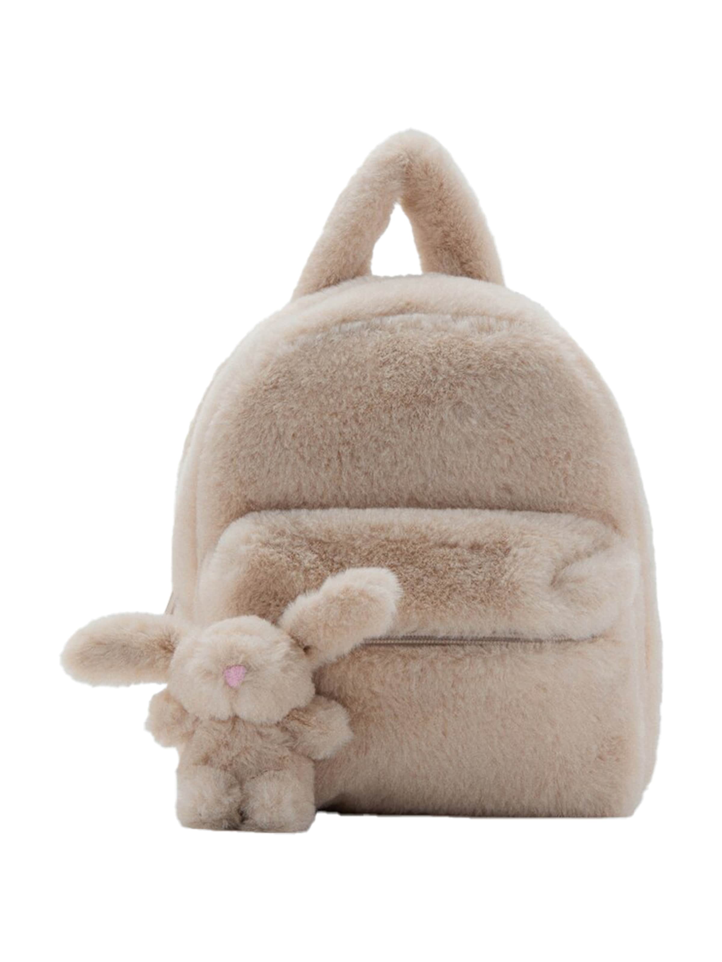 MANGO KIDS Batoh 'FUR' – béžová: přední strana