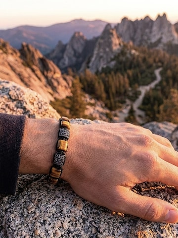 UNIQAL Armband 'YELLOW TIGER EYE' in Gemengde kleuren