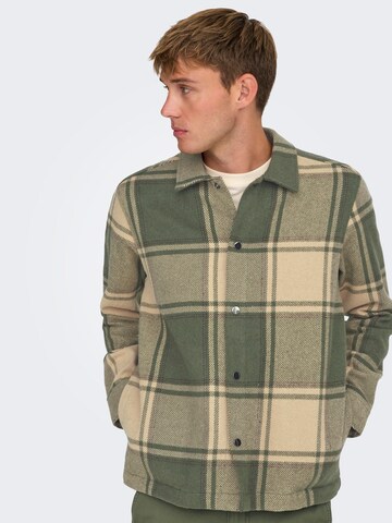 Only & Sons Regular fit Overhemd 'ONSMACE' in Groen