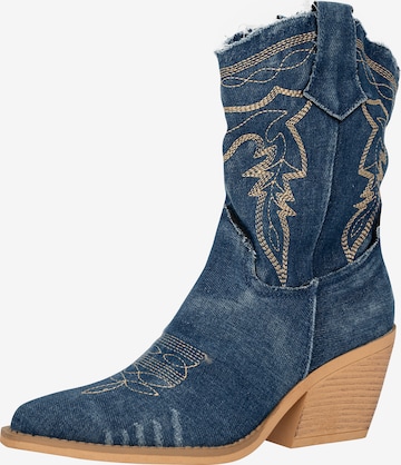 Bottes de cowboy Elara en bleu : devant