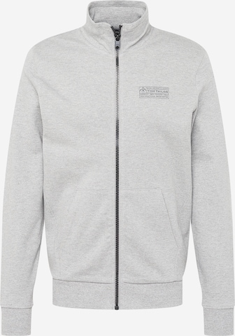 TOM TAILOR Zip-Up Hoodie in Grey: front