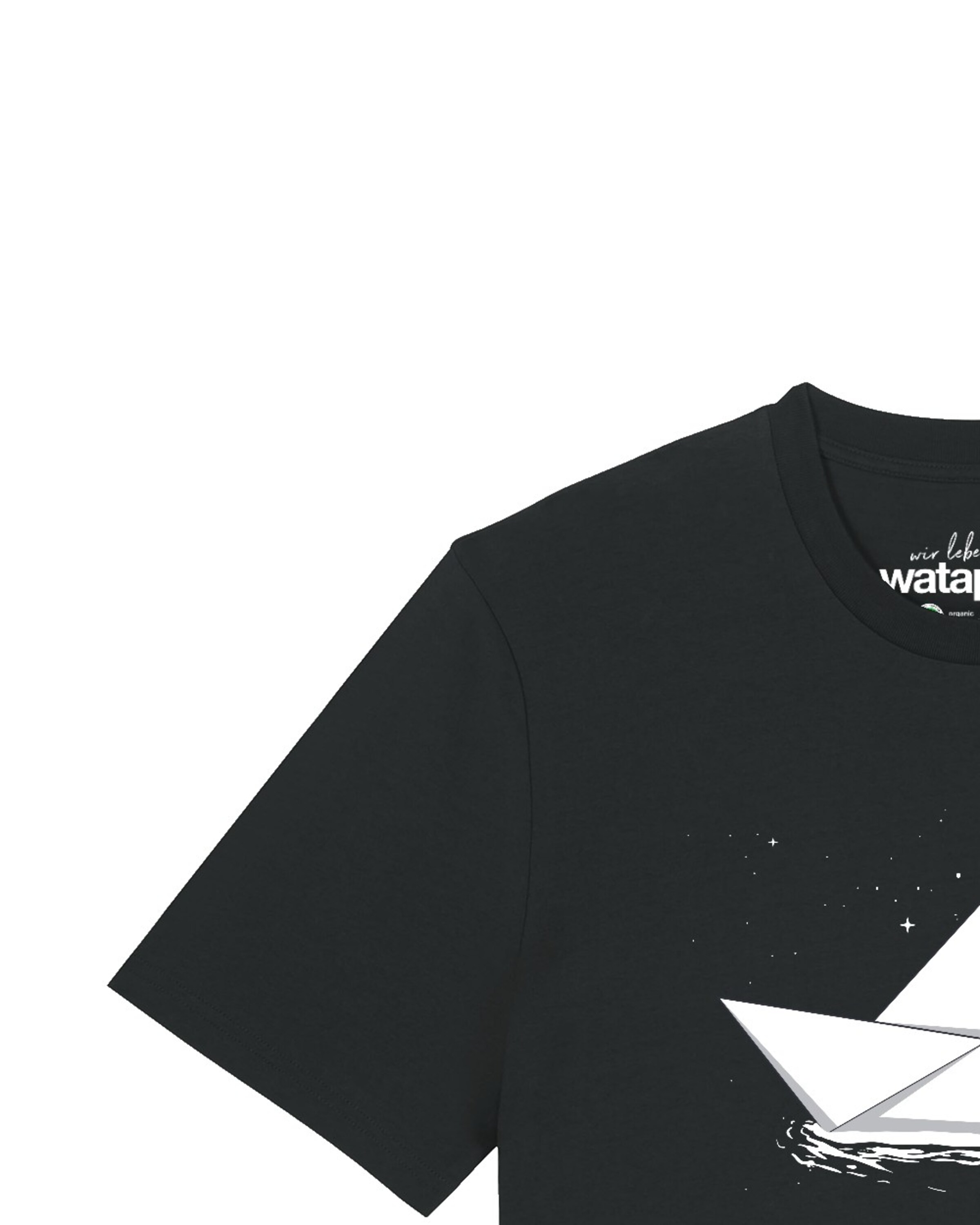 T-Shirt 'Astronaut In Paper Boat' Watapparel en noir