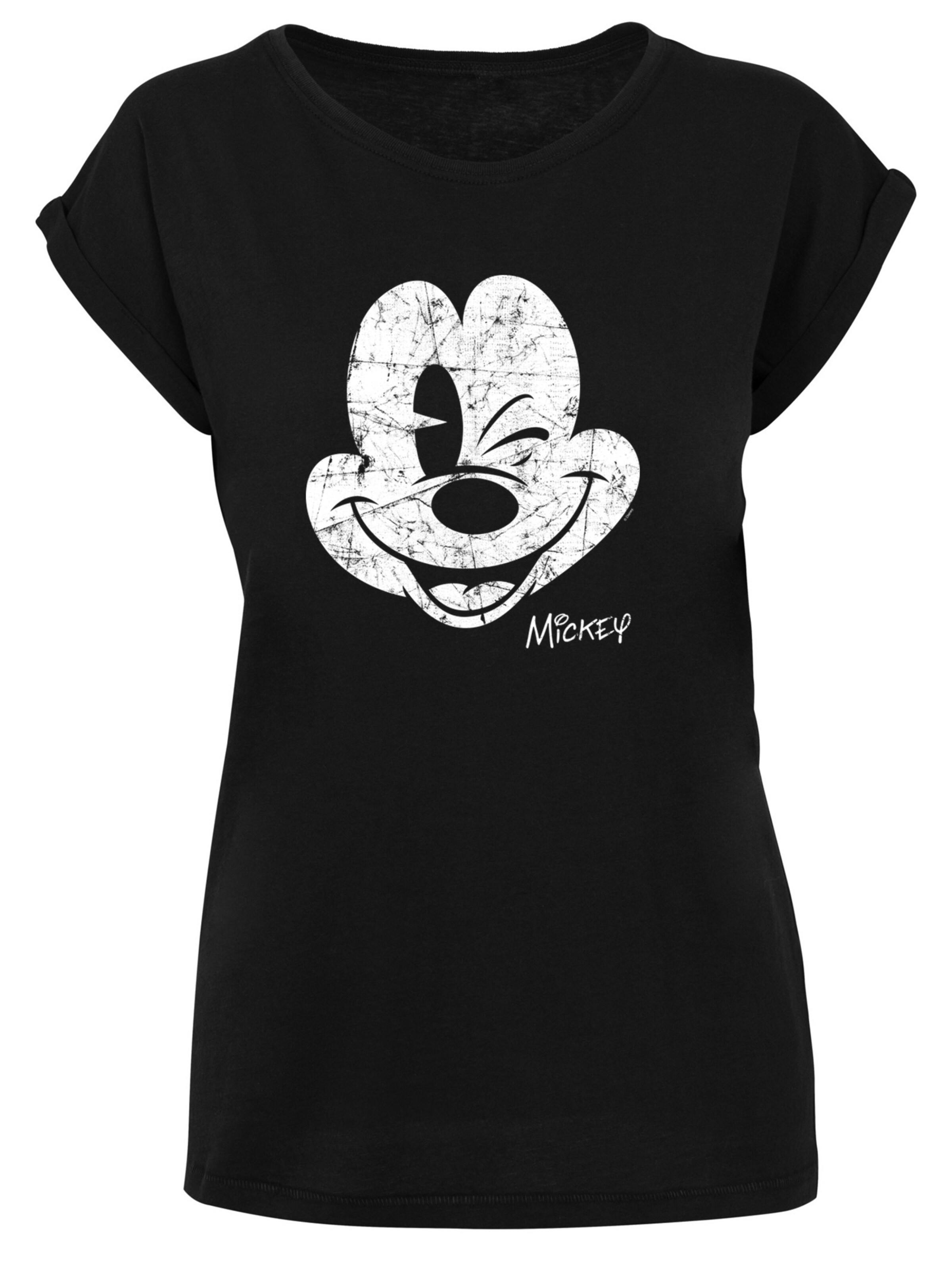 F4NT4STIC Shirt 'Disney Mickey Mouse Since Beaten Face Char Cadt' in Black: front