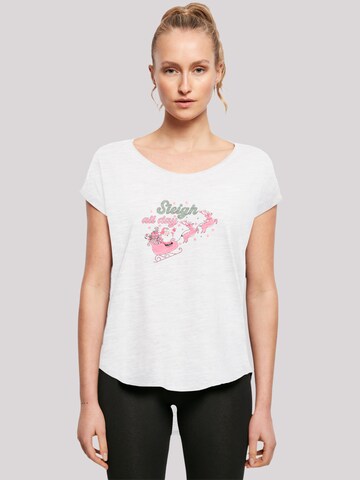 T-shirt 'Christmas Sleigh' F4NT4STIC en blanc : devant