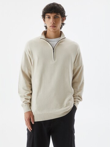 Pull-over Pull&Bear en beige : devant