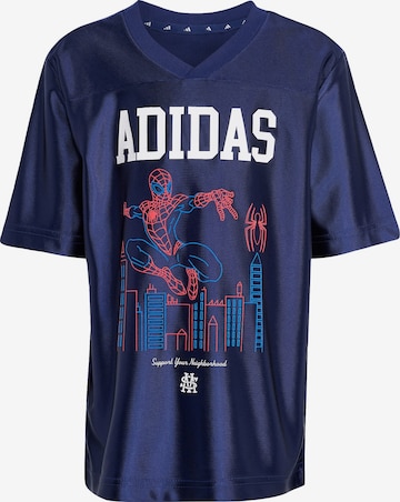 ADIDAS SPORTSWEAR - Camisa funcionais 'Marvel Spider-Man' em azul: frente