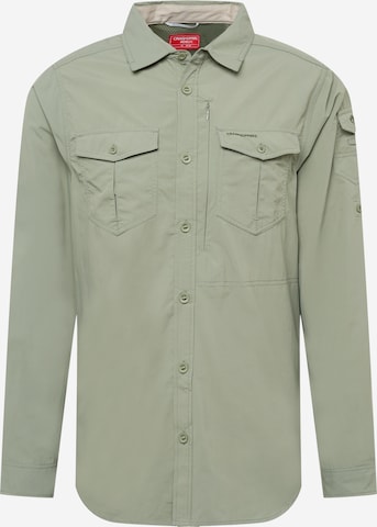 CRAGHOPPERS Athletic Button Up Shirt 'Adventure II' in Green: front