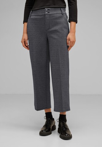 STREET ONE Wide leg Pleated Pants in Grey: front