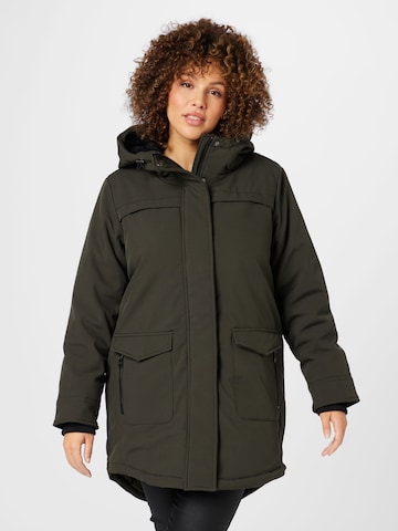 ONLY Carmakoma Between-seasons coat 'Maastricht' in Green: front