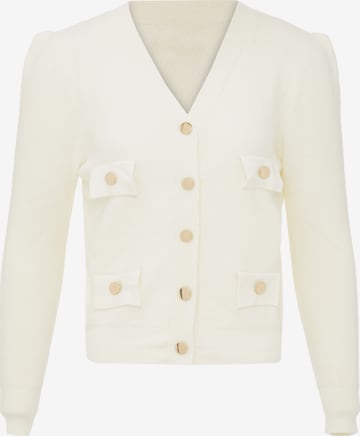 NALLY Gebreid vest in Wit: voorkant