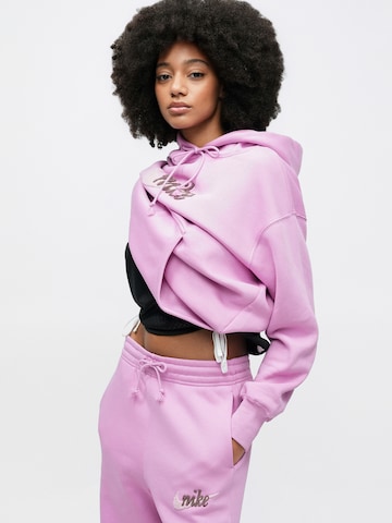 Nike Sportswear Wide leg Παντελόνι 'PHNX FLC' σε ροζ