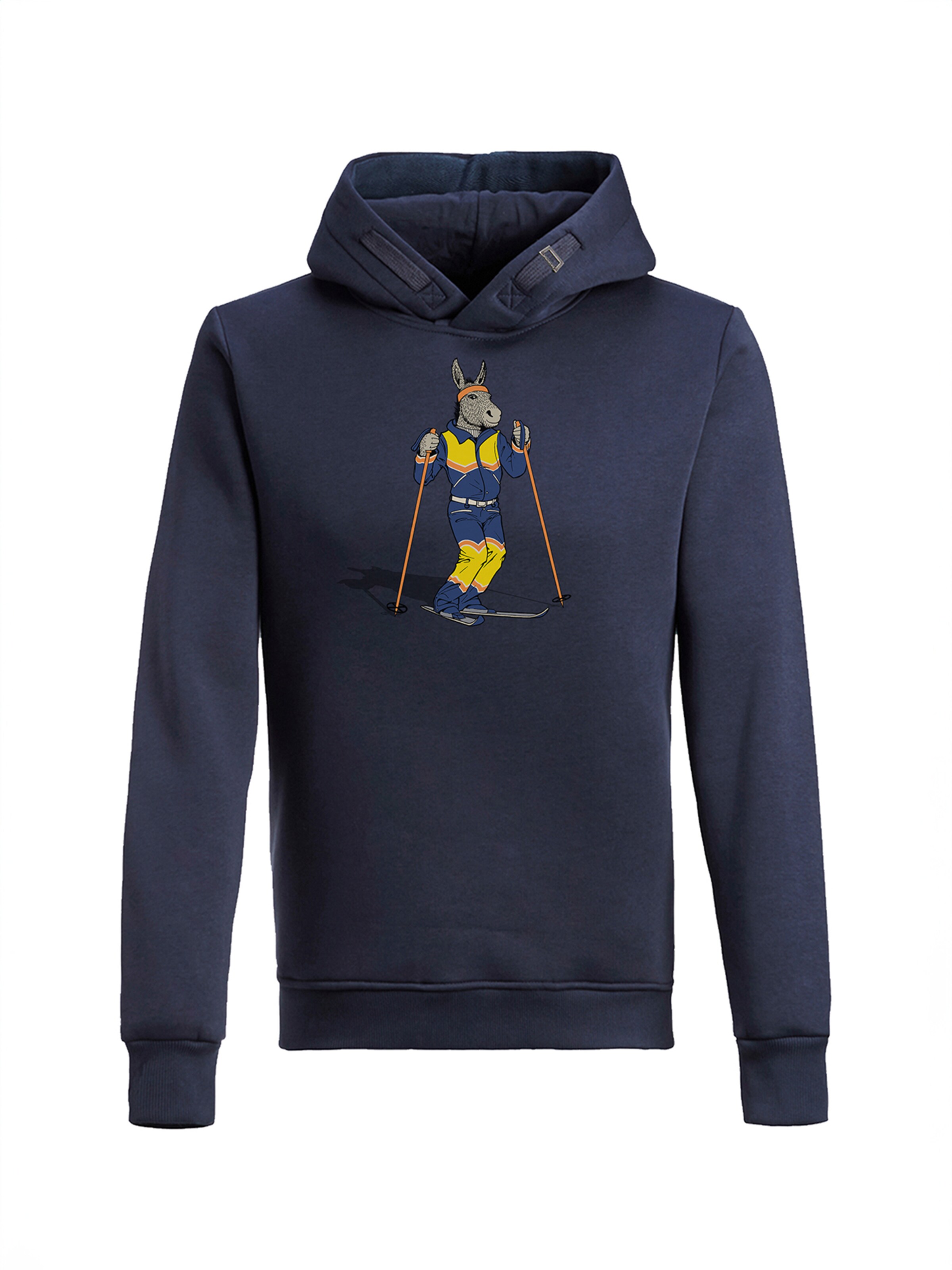 Felpa 'Animal Donkey Ski' di GREENBOMB in blu: frontale