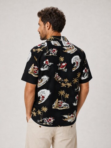 Pacific Legend Regular fit Button Up Shirt 'Christmas Turtles' in Black