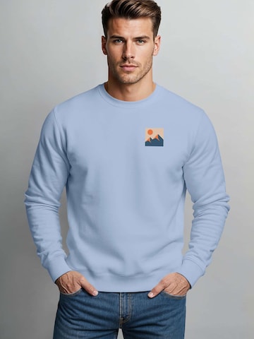 Neverless Sweatshirt 'Minimal Mountain'‌ in Blau