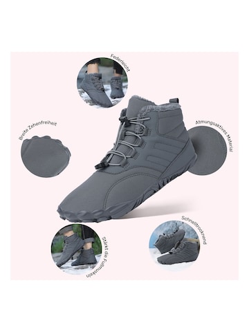 DOTALES Schnürstiefel 'DOTALES - TrekStep Barfußschuhe' in Grau