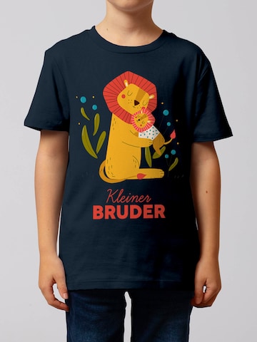 T-Shirt 'Löwen Kleiner Bruder' watabout.kids en bleu
