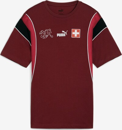 PUMA T-Shirt in rot / dunkelrot / schwarz / weiß, Produktansicht