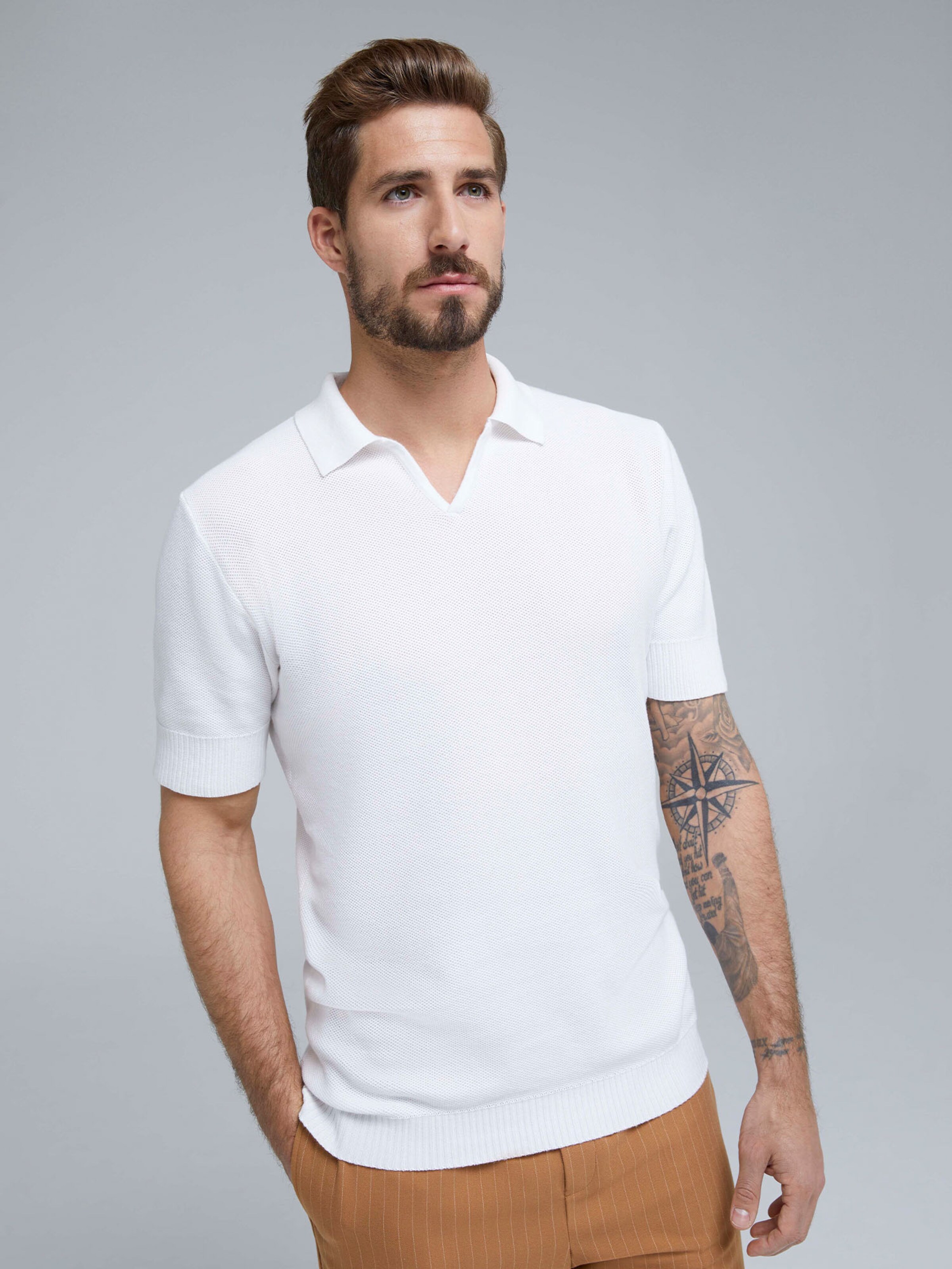 Männer Shirts x Kevin Trapp Poloshirt 'Ansgar' in Weiß - UD61269