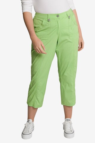 Ulla Popken Regular Pants in Green: front