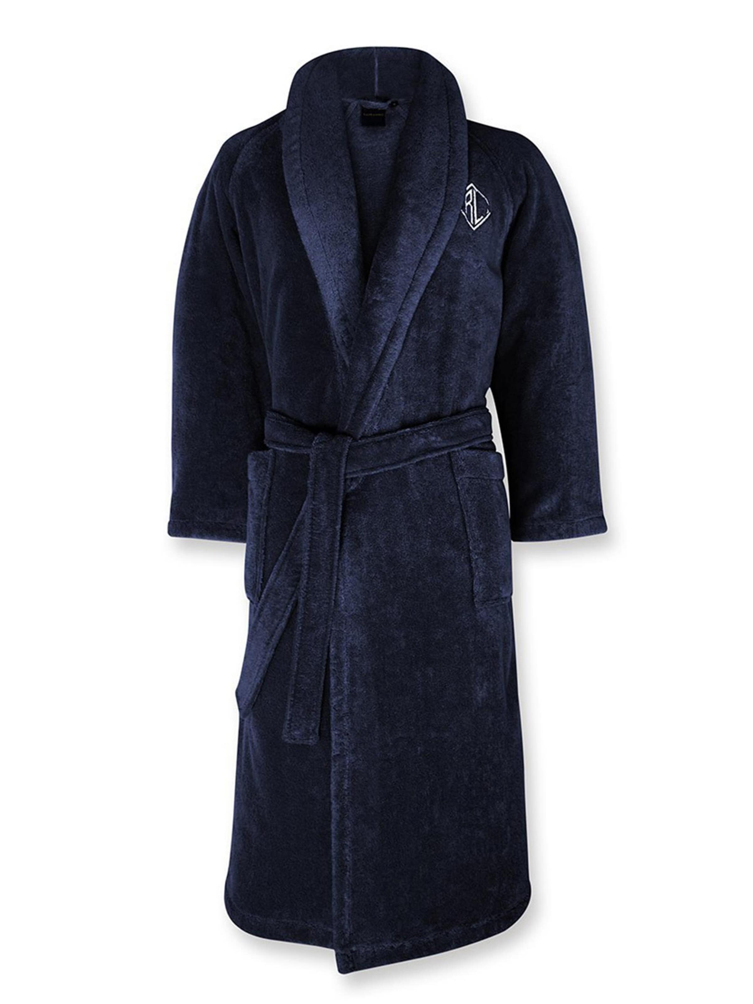 Ralph Lauren Home Long Bathrobe 'LANGDON' in Blue: front