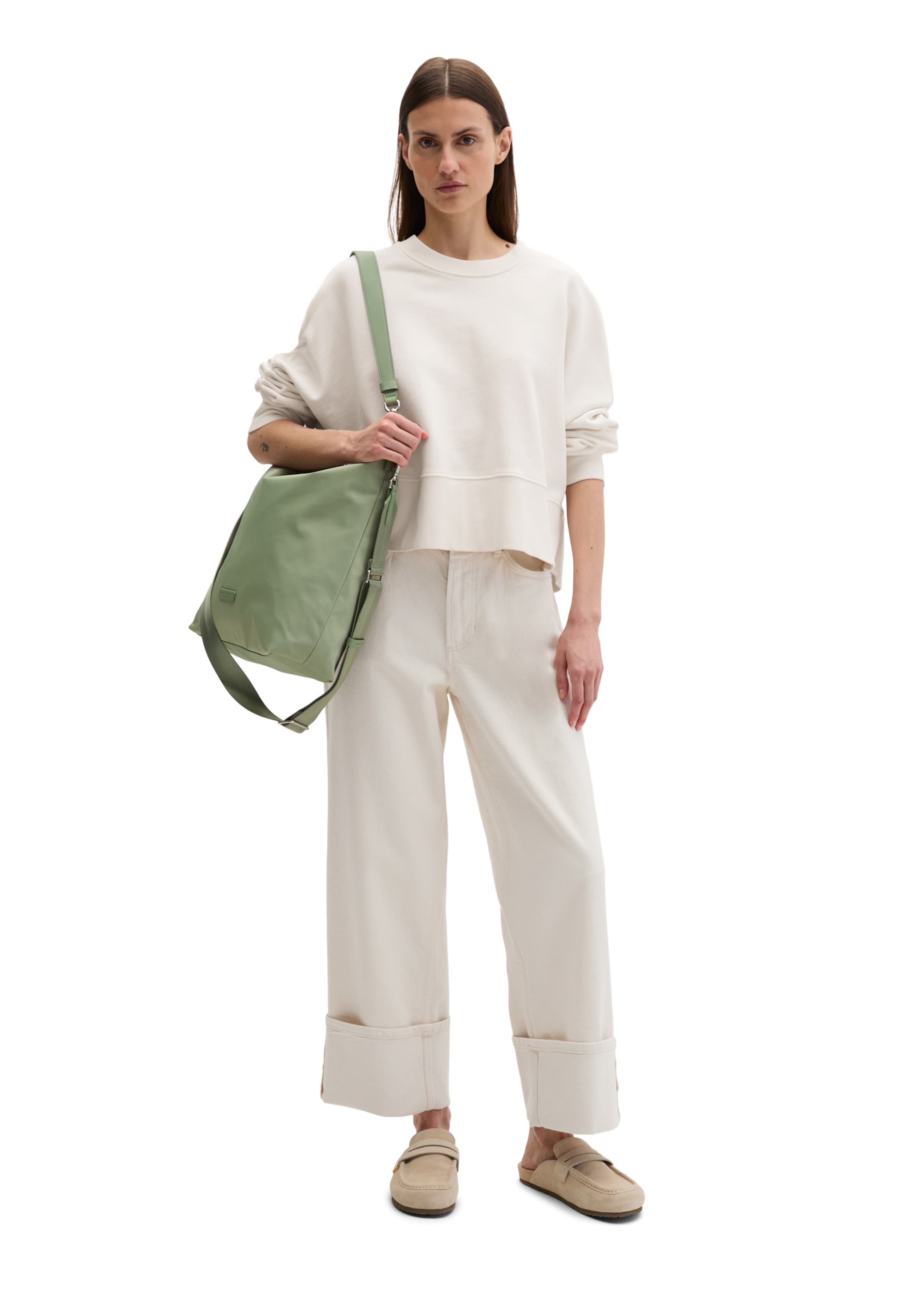 Marc O'Polo Schoudertas in Groen: voorkant