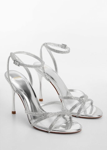 MANGO Strap Sandals 'Fefa' in Silver