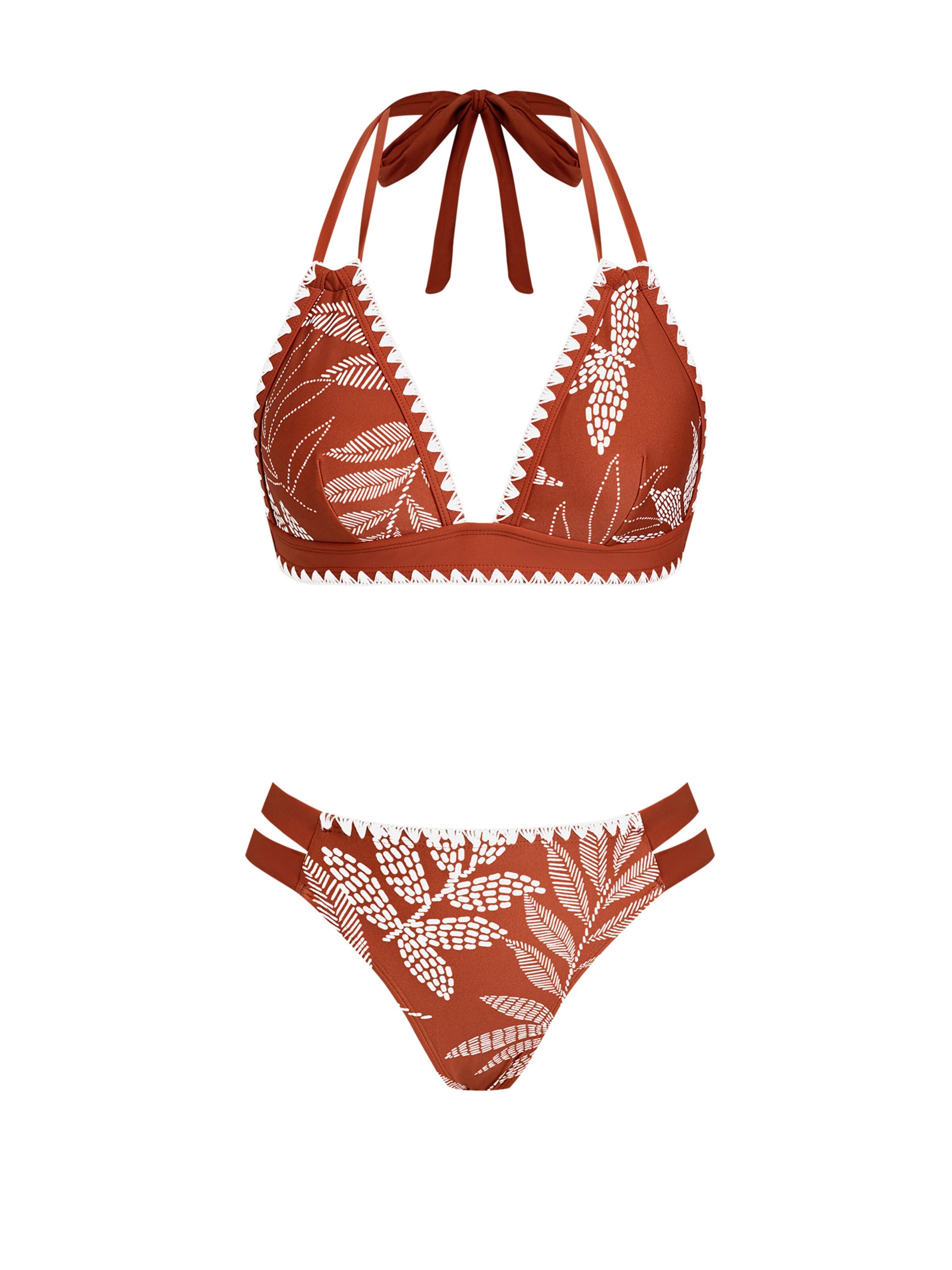 Cupshe Trikotni nedrčki Bikini 'Triangle' | rdeča barva: sprednja stran