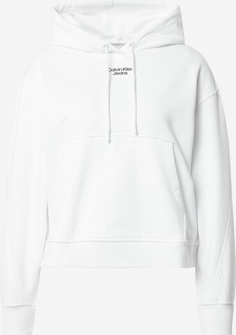 Sweat-shirt Calvin Klein Jeans en blanc : devant