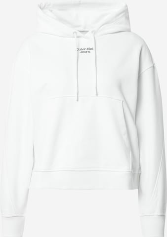 Sweat-shirt Calvin Klein Jeans en blanc : devant