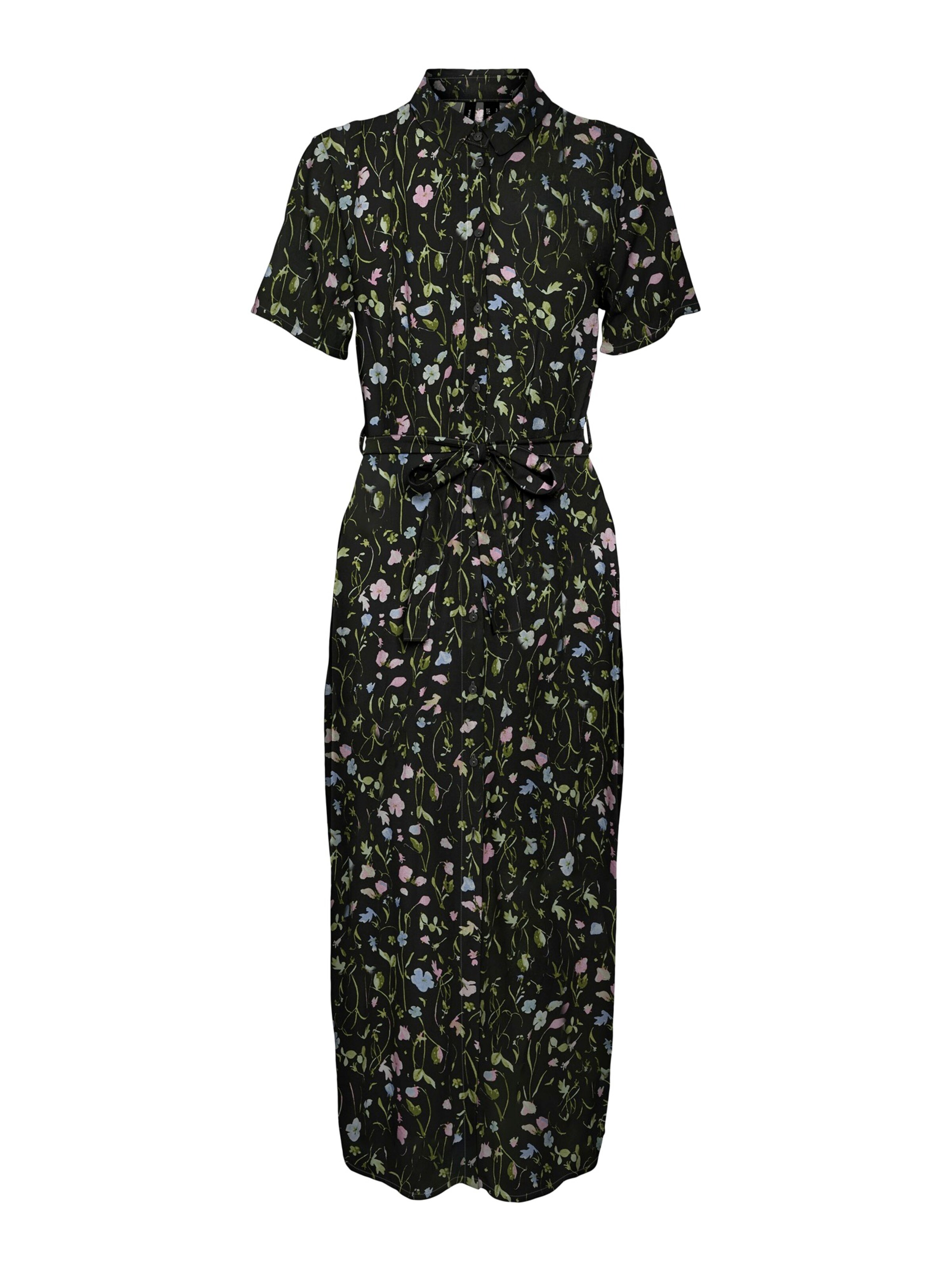 Vero Moda Curve Blousejurk 'VMCEASY JOY' in Zwart: voorkant