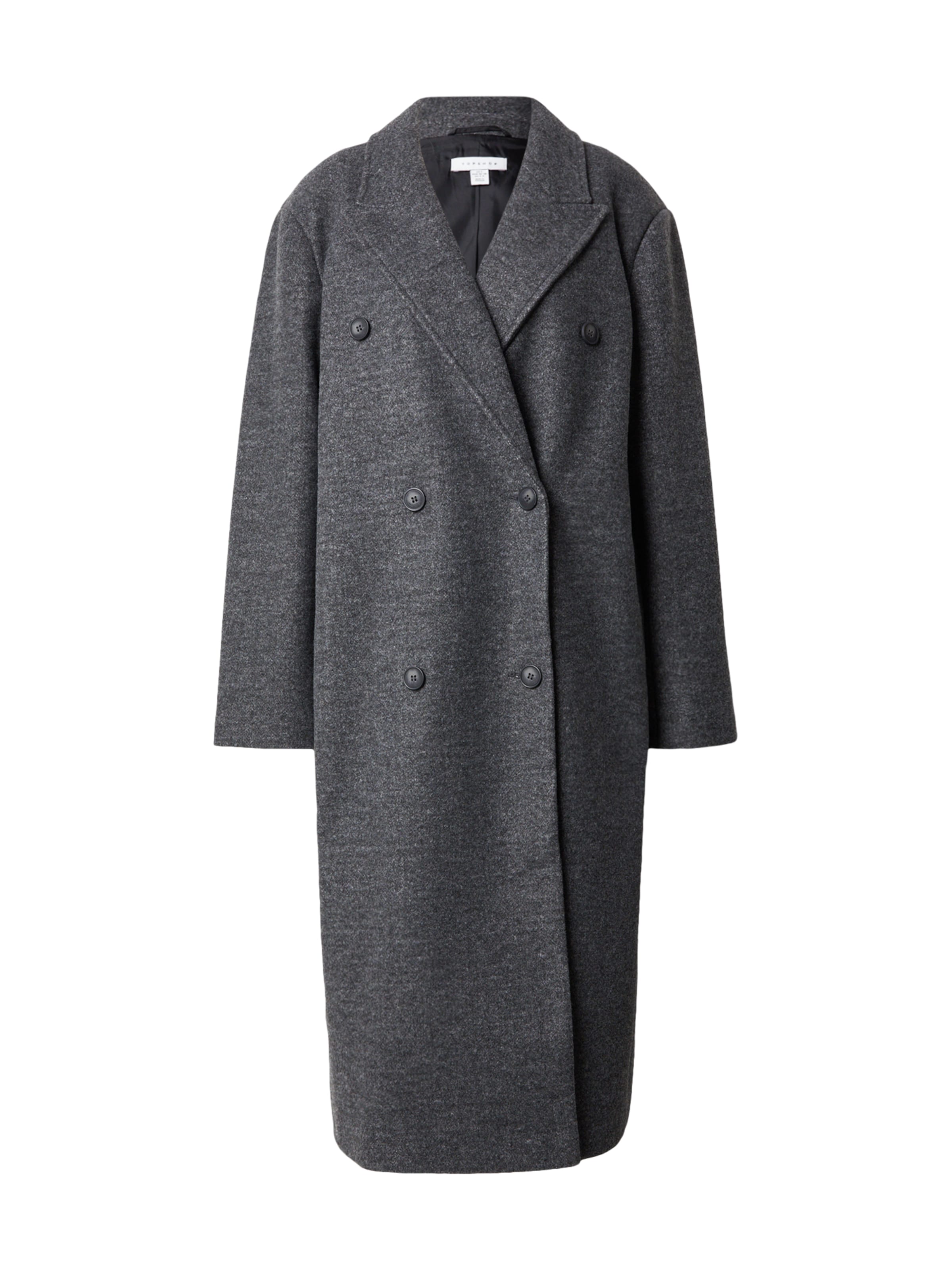 TOPSHOP Преходно палто в сиво: отпред