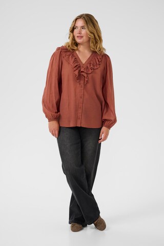 KAFFE CURVE Blouse 'Lana' in Brown