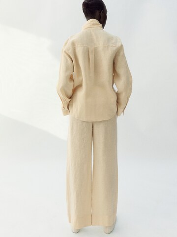 MANGO Loosefit Bukser 'Lino' i gul