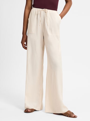 OPUS Wide leg Pleat-front trousers in Beige: front