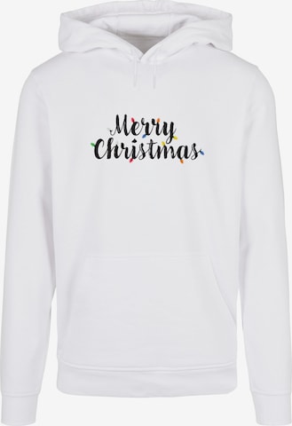 Merchcode Sweatshirt 'Merry Christmas Lights' in White: front