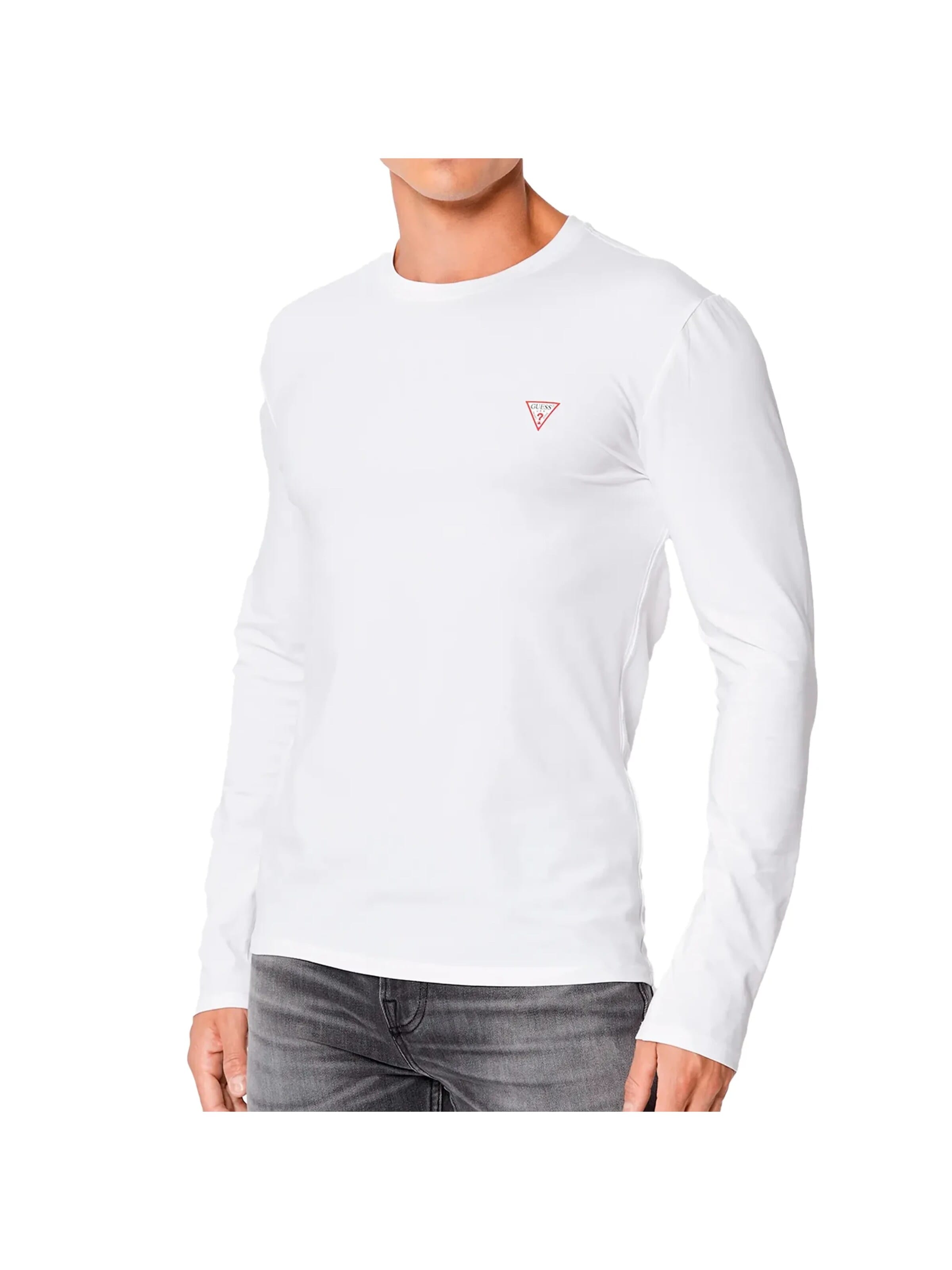 GUESS - Camiseta 'Original logo triangle' en blanco: frente